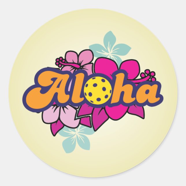 Sticker Rond Aloha Pickleball (Devant)