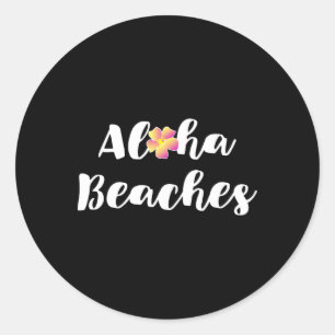 Sticker Rond Aloha-plages Funny Luau Hawaii
