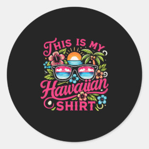 Sticker Rond Aloha Tropical C'est Mes Vacances D'été Hawaïennes
