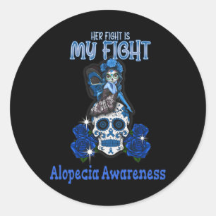 Sticker Rond Alopecia Conscience de sa lutte est mon combat