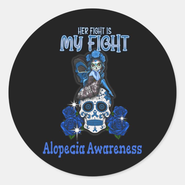 Sticker Rond Alopecia Conscience de sa lutte est mon combat (Devant)