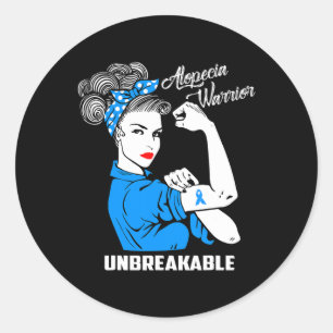 Sticker Rond Alopecia Guerrier Indestructible Alopécie Sensibil