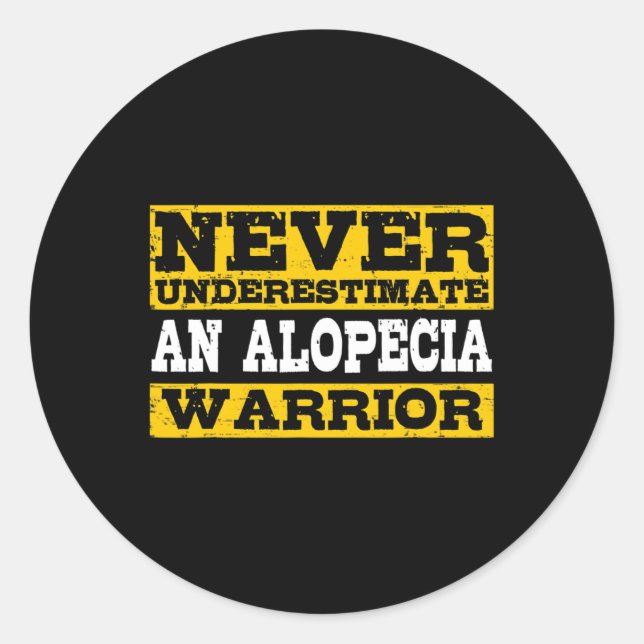 Sticker Rond Alopecia Guerrier soutien perte de cheveux sensibi (Devant)