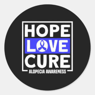 Sticker Rond Alopecia Hope Love Guérison Alopecia Areata