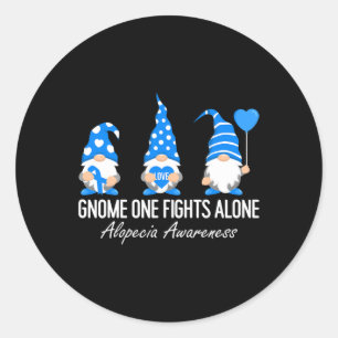Sticker Rond Alopecia Sensibilisation Gnomes Je Porte Bleu Ruba