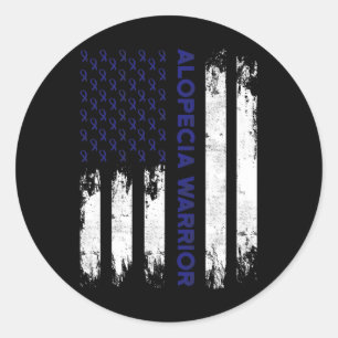 Sticker Rond Alopecia Sensibilisation Perte de cheveux Guerrier