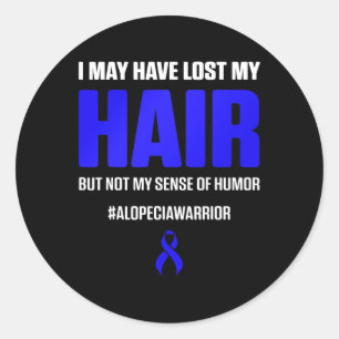 Sticker Rond Alopecia Sensibilisation Perte de cheveux Guerrier