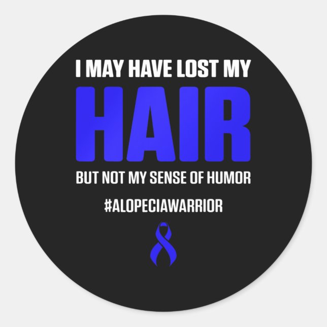 Sticker Rond Alopecia Sensibilisation Perte de cheveux Guerrier (Devant)