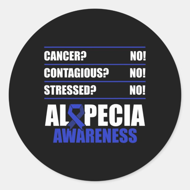 Sticker Rond Alopecia Sensibilisation Perte de cheveux Guerrier (Devant)
