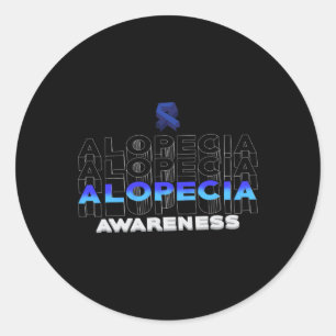 Sticker Rond Alopecia Sensibilisation Perte de cheveux Guerrier