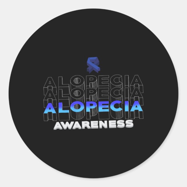 Sticker Rond Alopecia Sensibilisation Perte de cheveux Guerrier (Devant)