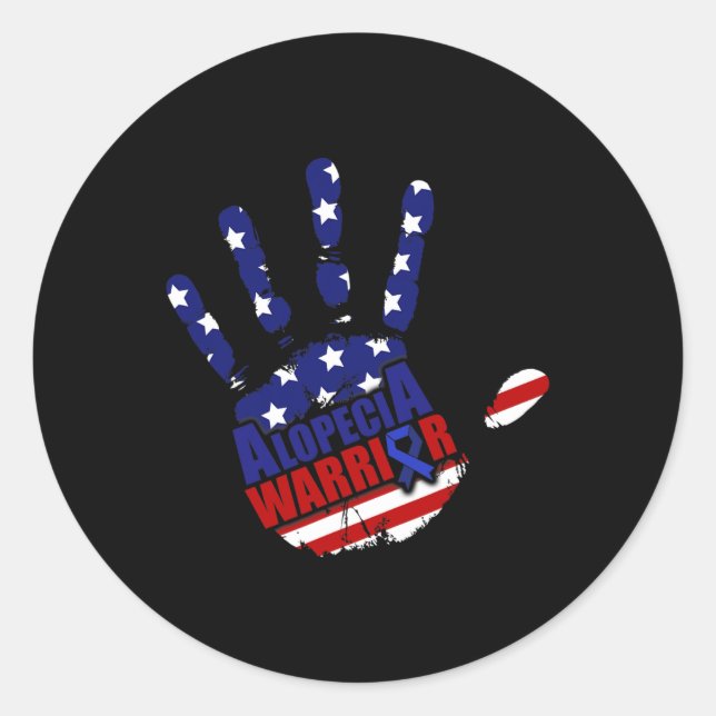 Sticker Rond Alopecia Sensibilisation Perte de cheveux Guerrier (Devant)