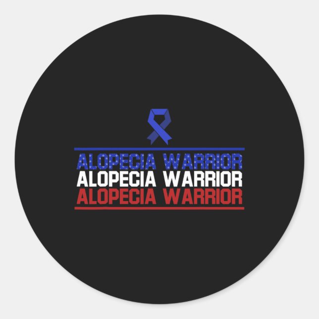 Sticker Rond Alopecia Sensibilisation Perte de cheveux Guerrier (Devant)