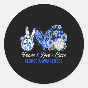 Sticker Rond Alopécie Conscience Paix Amour Cure Gnome