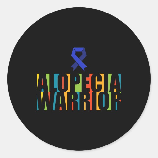 Sticker Rond Alopécie Sensibilisation Perte de cheveux Guerrier (Devant)