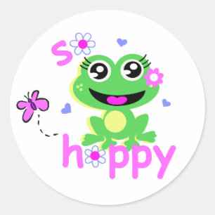 Sticker Rond alors hoppy grenouille écran.ai