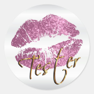 Sticker Rond Alors Parties scintillant rose 3 - Tester