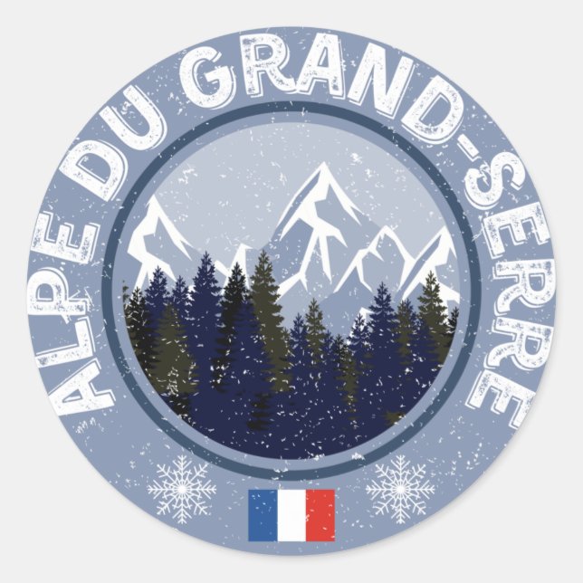 Sticker Rond Alpe Du Grand-Serre Station de ski (Devant)