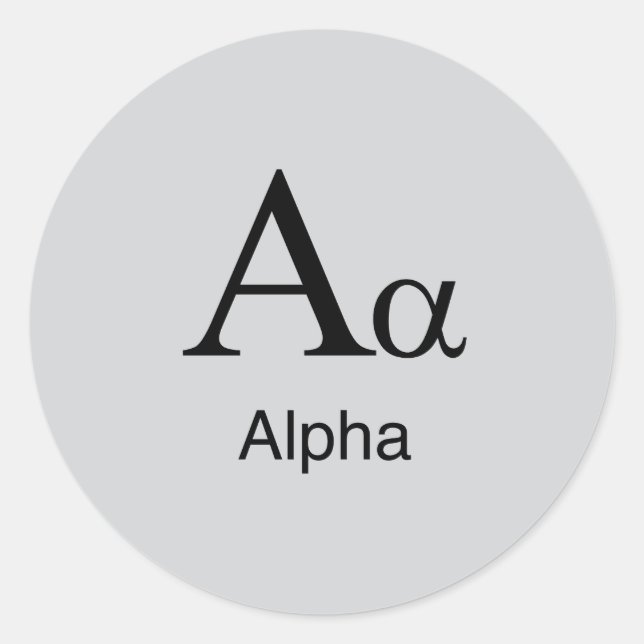 Sticker Rond Alpha alphabet grec (Devant)