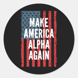 Sticker Rond Alpha Rendre à nouveau l'Amérique Quatre Juillet I