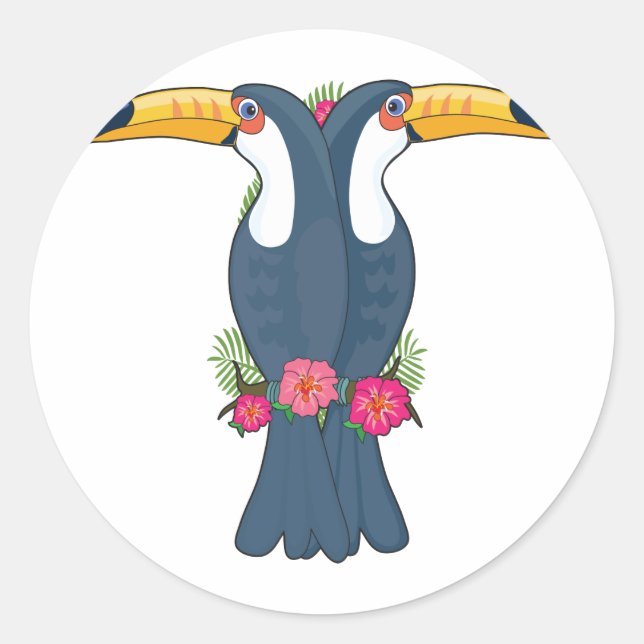 Sticker Rond Alphabet animal Toucan (Devant)