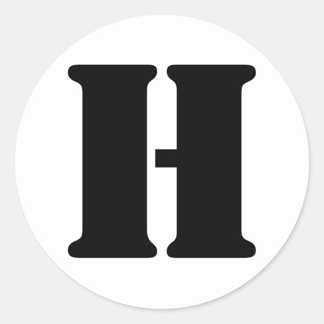 Sticker Rond Alphabet au crayon par lettre Janz H Blanc (Devant)