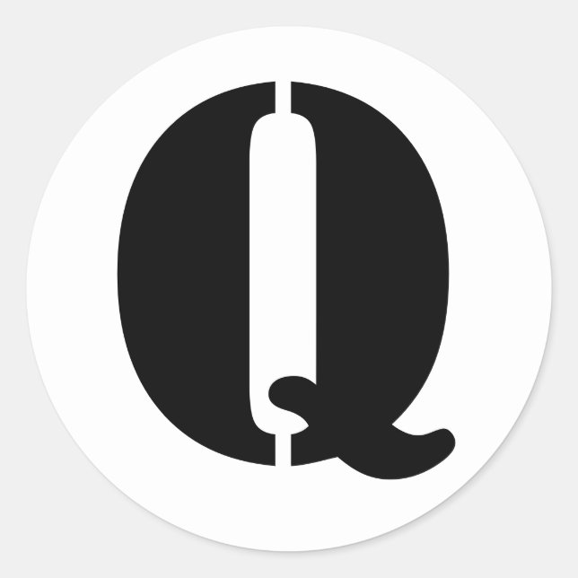 Sticker Rond Alphabet au crayon par lettre Janz Q Blanc (Devant)