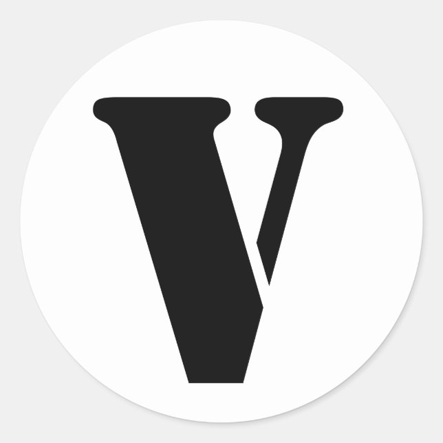 Sticker Rond Alphabet au crayon par lettre Janz V Blanc (Devant)