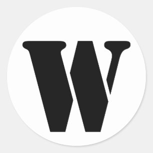 Sticker Rond Alphabet au crayon par lettre Janz W Blanc