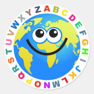 Sticker Rond Alphabet Globe