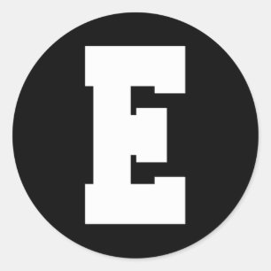 Sticker Rond Alphabet majuscule E