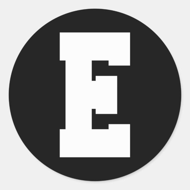 Sticker Rond Alphabet majuscule E (Devant)