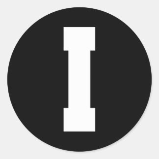 Sticker Rond Alphabet majuscule Lettre I