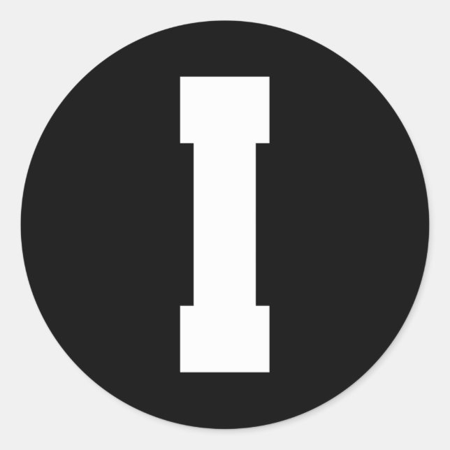 Sticker Rond Alphabet majuscule Lettre I (Devant)
