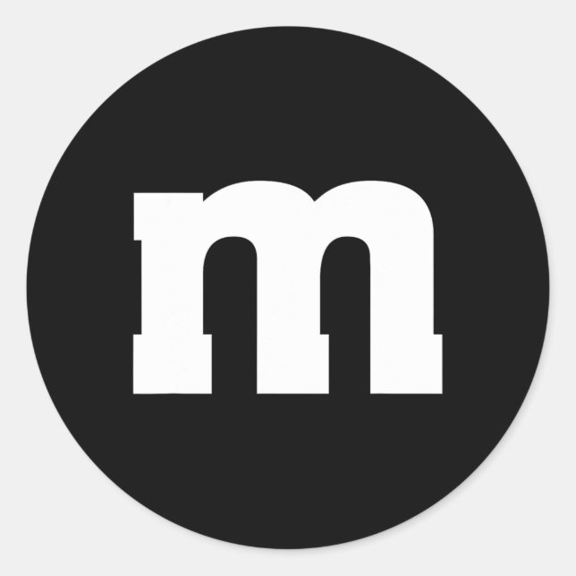 Sticker Rond Alphabet majuscule M (Devant)