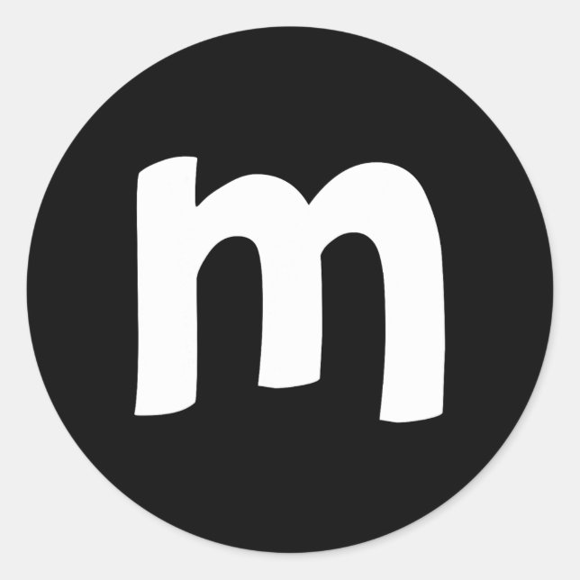 Sticker Rond Alphabet minuscule m (Devant)