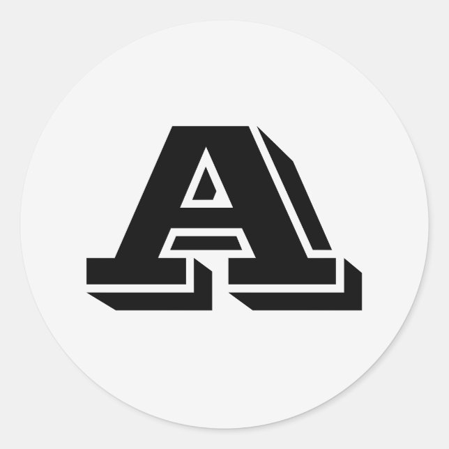 Sticker Rond Alphabet par Janz Lettre majuscule A Fumée blanche (Devant)
