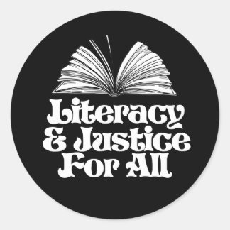 Sticker Rond Alphabétisation et justice pour tous