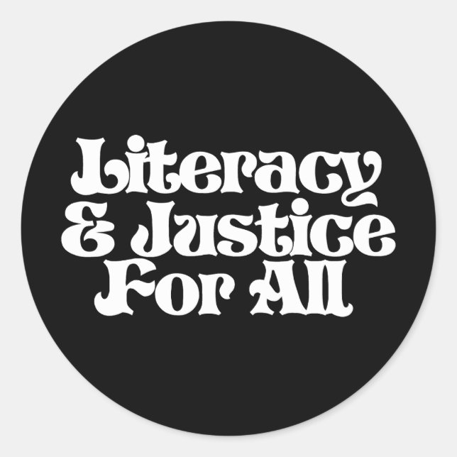 Sticker Rond Alphabétisation et justice pour tous (Devant)