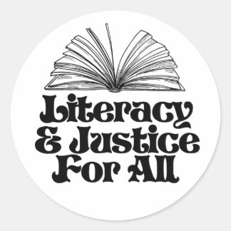 Sticker Rond Alphabétisation et justice pour tous