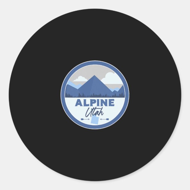 Sticker Rond Alpine Utah Ut Mountains Dge Hiking Souvenir  (Devant)