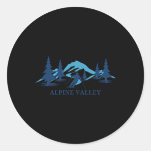 Sticker Rond Alpine Valley Ohio Station de ski Ski Ski