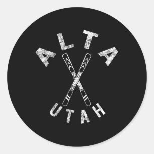 Sticker Rond Alta Ski Utah Souvenir Skieur Ski Snowboarding M