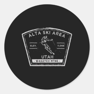 Sticker Rond Alta Utah Ski De Neige