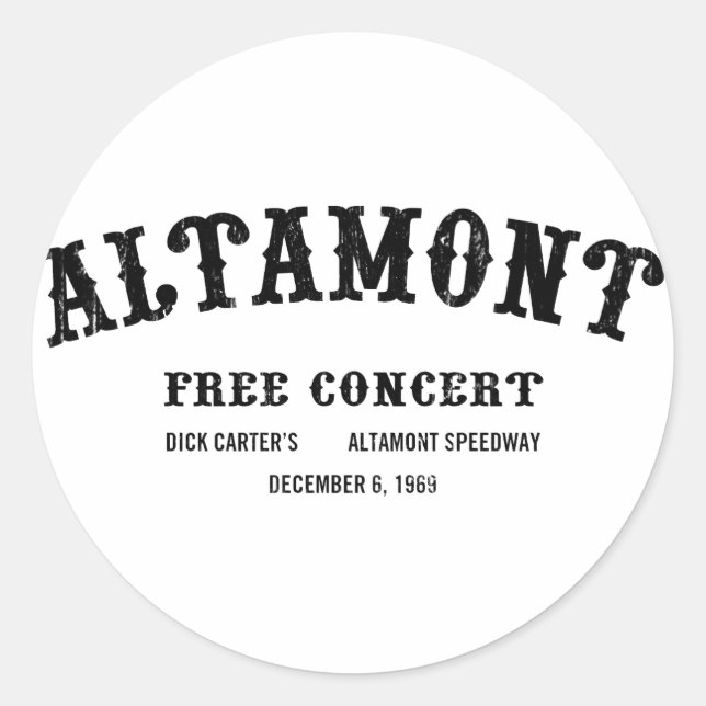 Sticker Rond Altamont Free Concert (Devant)