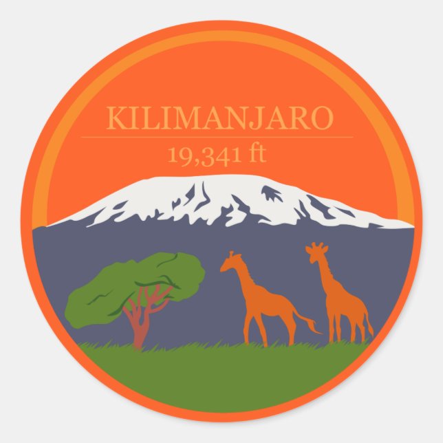 Sticker Rond Altitude du Kilimandjaro (Devant)