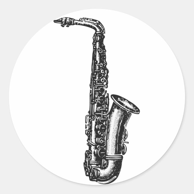 Sticker Rond Alto Saxophone (Devant)