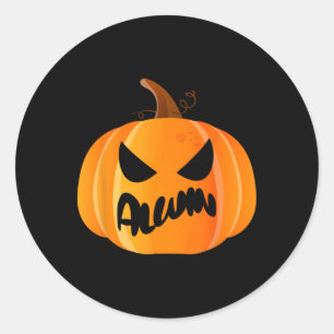 Sticker Rond Alwin Nom Citrouille personnalisé Halloween person