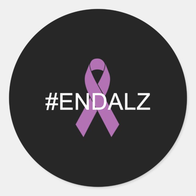 Sticker Rond Alzheimer #end Sensibilisation Heimer Purple Top (Devant)