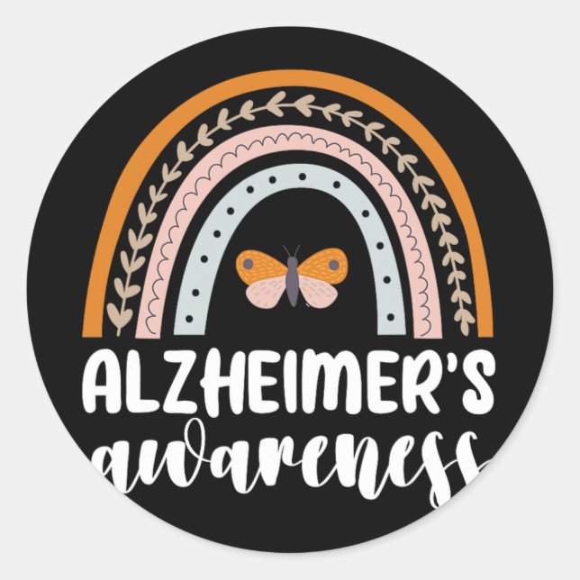 Sticker Rond Alzheimer et #39; s Sensibilisation Démence Arc-en (Devant)